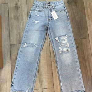 Katie J NYC Distressed Light Blue Jeans